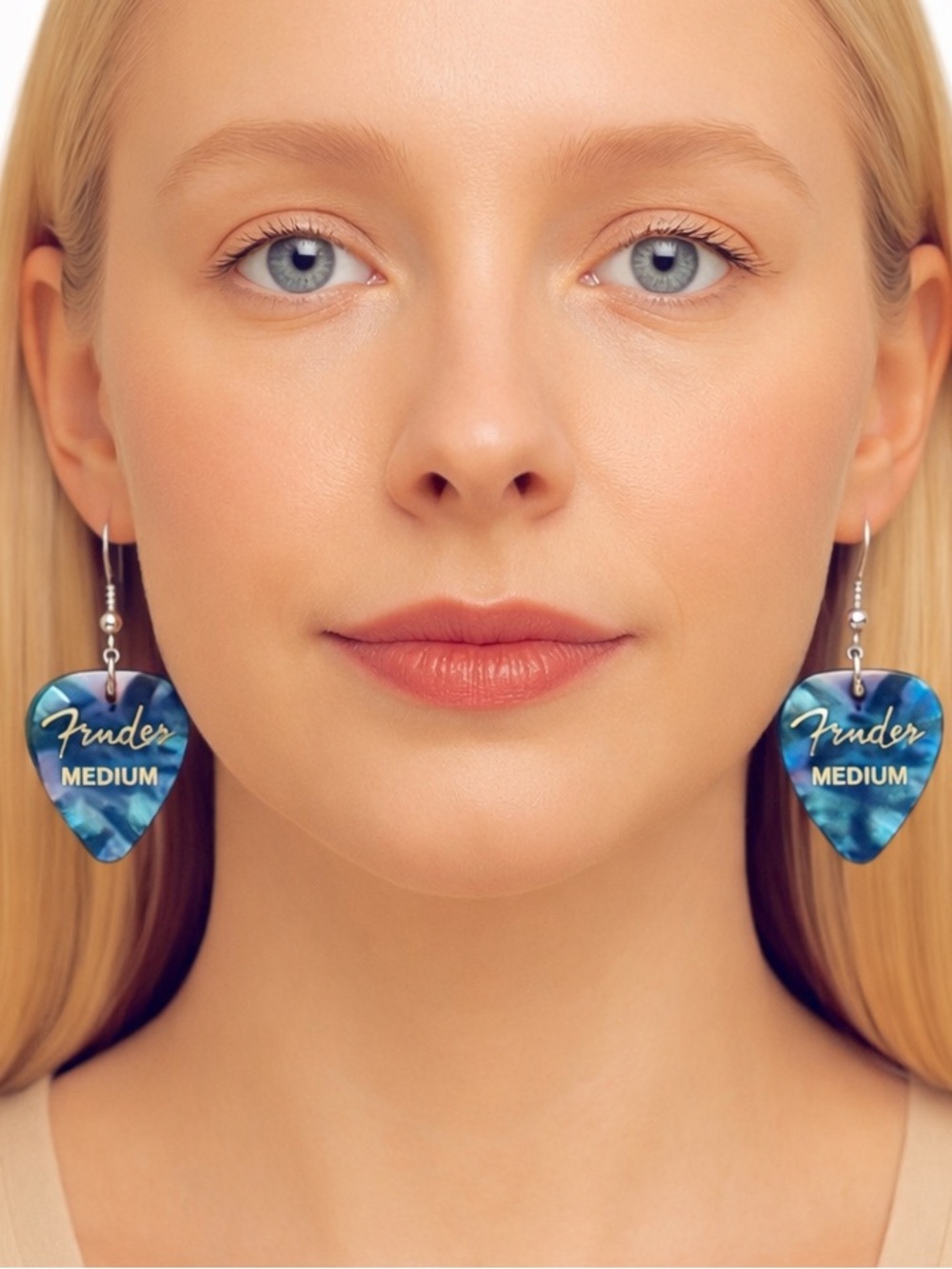 Pearlescent Multi Color Guitar Pick Earrings Unisex New